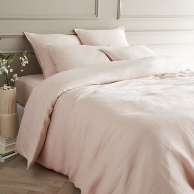 Am.pm Ropa de cama de lino Elina - Lavable, 260x240cm, Rosa - Funda nórdica Am.pm Ropa de cama de lino Elina - Lavable, 260x240cm, Rosa - Funda nórdica