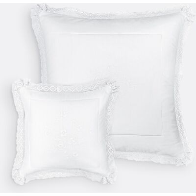 Funda de cojín de algodón bordada con volante - 40/65cm - Funda de cojín Funda de cojín de algodón bordada con volante - 40/65cm - Funda de cojín