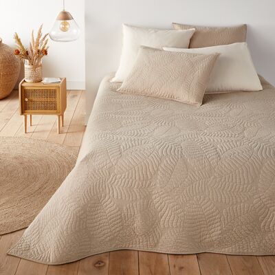 LA REDOUTE INTERIEURS - Tropical Percale Quilted Bedspread - Beige - Bedspread LA REDOUTE INTERIEURS - Tropical Percale Quilted Bedspread - Beige - Bedspread