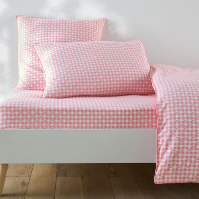 La Redoute Sábana bajera de algodón lavado, Vichy floral. Talla Cama 90cm (90x190cm). Color La Redoute Sábana bajera de algodón lavado, Vichy floral. Talla Cama 90cm (90x190cm). Color