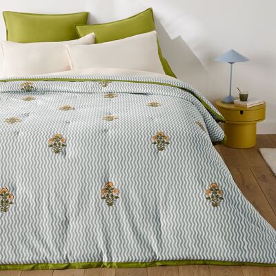 La Redoute Cubrecama acolchado, estampado de rayas y flores, algodón, JANI. Talla 230x250 cm. Color La Redoute Cubrecama acolchado, estampado de rayas y flores, algodón, JANI. Talla 230x250 cm. Color