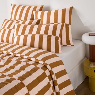 La Redoute Funda nórdica de algodón reciclado 50%, con estampado, TABAKA CARAMEL. Talla Cama 105cm (200x200cm). Color La Redoute Funda nórdica de algodón reciclado 50%, con estampado, TABAKA CARAMEL. Talla Cama 105cm (200x200cm). Color