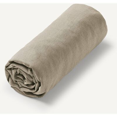 Sábana bajera de lino lavado - Para colchón grueso - Beige Sábana bajera de lino lavado - Para colchón grueso - Beige