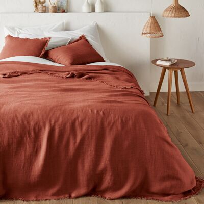 LA REDOUTE INTERIEURS - LINANGE - Marrón - Manta de cama LA REDOUTE INTERIEURS - LINANGE - Marrón - Manta de cama
