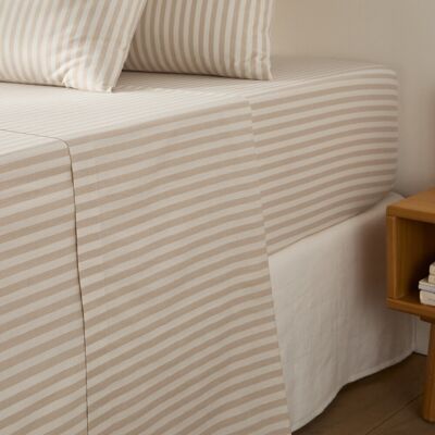 La Redoute Sábana de algodón, Soizic beis. Talla Cama 105cm (180x290cm). Color La Redoute Sábana de algodón, Soizic beis. Talla Cama 105cm (180x290cm). Color