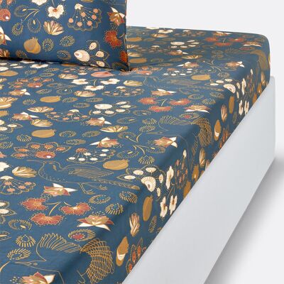 LA REDOUTE INTERIEURS Sábana bajera de percál de algodón - Colores otoñales, estampados naturales - Sábana LA REDOUTE INTERIEURS Sábana bajera de percál de algodón - Colores otoñales, estampados naturales - Sábana