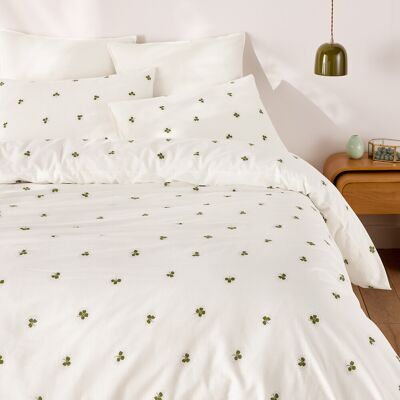La Redoute Conjunto de cama 30% algodón reciclado, funda de almohada rectangular, estampado de tréboles, LUCKY. Talla Cama 150cm (240x220cm). Color La Redoute Conjunto de cama 30% algodón reciclado, funda de almohada rectangular, estampado de tréboles, LUCKY. Talla Cama 150cm (240x220cm). Color
