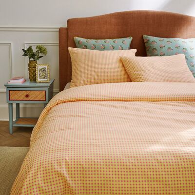 La Redoute Conjunto de cama con un 30% de algodón reciclado, funda de almohada rectangular, estampado de cuadro. Talla Cama 150cm (240x220cm). Color La Redoute Conjunto de cama con un 30% de algodón reciclado, funda de almohada rectangular, estampado de cuadro. Talla Cama 150cm (240x220cm). Color