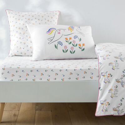 La Redoute Sábana bajera infantil, 50% algodón reciclado, altura de 25 cm, estampado de unicornios, TAMILA. Talla Cama 90cm (90x190cm). Color La Redoute Sábana bajera infantil, 50% algodón reciclado, altura de 25 cm, estampado de unicornios, TAMILA. Talla Cama 90cm (90x190cm). Color