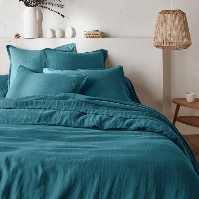 LA REDOUTE INTERIEURS Funda nórdica de lino lavado - Azul - 160x210 cm LA REDOUTE INTERIEURS Funda nórdica de lino lavado - Azul - 160x210 cm