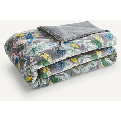 AM.PM Hiemala Cubrelecho de Terciopelo de Algodón - Estampado de Vegetación AM.PM Hiemala Cubrelecho de Terciopelo de Algodón - Estampado de Vegetación