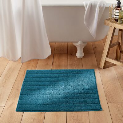 LA REDOUTE INTERIEURS Alfombra de baño de algodón azul LA REDOUTE INTERIEURS Alfombra de baño de algodón azul