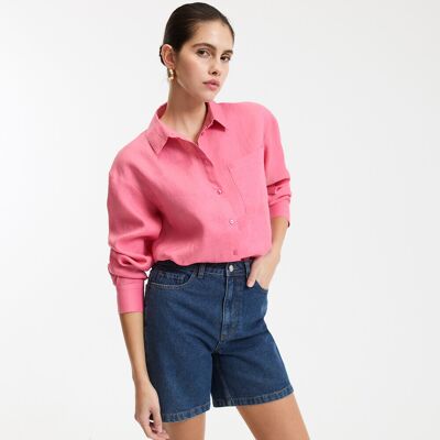 La Redoute Camisa de lino de corte amplio, Signature MARLENE. Talla 46. Color La Redoute Camisa de lino de corte amplio, Signature MARLENE. Talla 46. Color