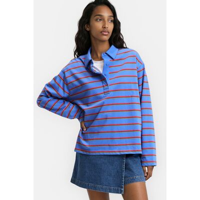 La Redoute Camiseta de rayas con cuello de polo y manga larga. Talla S. Color La Redoute Camiseta de rayas con cuello de polo y manga larga. Talla S. Color
