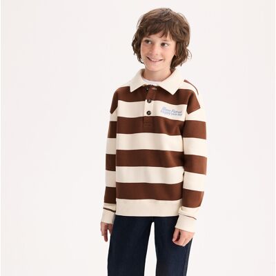 La Redoute Sudadera de cuello polo, a rayas, con bordado en el pecho. Talla 81 cm (18 meses). Color La Redoute Sudadera de cuello polo, a rayas, con bordado en el pecho. Talla 81 cm (18 meses). Color