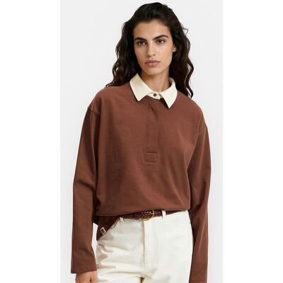 La Redoute Camiseta de manga larga con cuello de polo en contraste. Talla L. Color La Redoute Camiseta de manga larga con cuello de polo en contraste. Talla L. Color