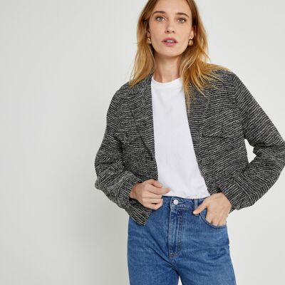 La Redoute Chaqueta abotonada, tweed. Talla 46. Color La Redoute Chaqueta abotonada, tweed. Talla 46. Color