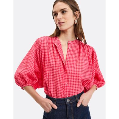 La Redoute Camisa oversize con cuello a cuadros, algodón, Signature BERTHE. Talla XXL. Color La Redoute Camisa oversize con cuello a cuadros, algodón, Signature BERTHE. Talla XXL. Color