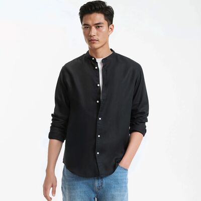 La Redoute Camisa de lino recta con cuello mao, Signature AURELE. Talla 37/38. Color La Redoute Camisa de lino recta con cuello mao, Signature AURELE. Talla 37/38. Color