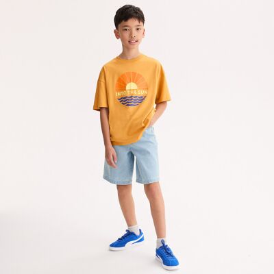 La Redoute Camiseta oversize de manga corta y cuello redondo con motivo de sol. Talla 108 cm (5 años). Color La Redoute Camiseta oversize de manga corta y cuello redondo con motivo de sol. Talla 108 cm (5 años). Color
