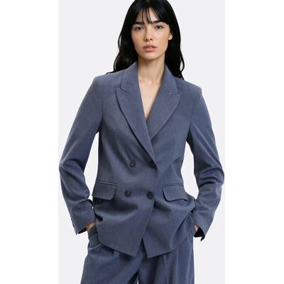 La Redoute Blazer largo cruzado de corte recto. Talla 46. Color La Redoute Blazer largo cruzado de corte recto. Talla 46. Color