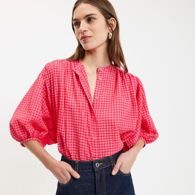 La Redoute Camisa oversize con cuello a cuadros, algodón, Signature BERTHE. Talla XXL. Color La Redoute Camisa oversize con cuello a cuadros, algodón, Signature BERTHE. Talla XXL. Color