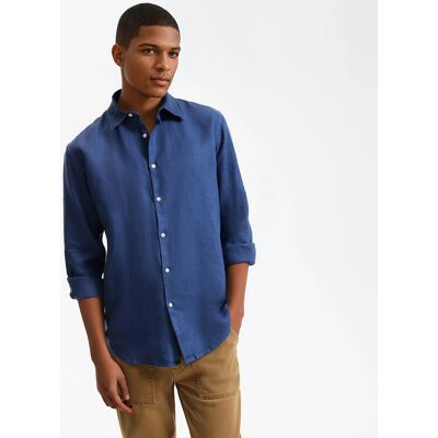 La Redoute Camisa de lino recta, Signature CARL. Talla 45/46. Color La Redoute Camisa de lino recta, Signature CARL. Talla 45/46. Color
