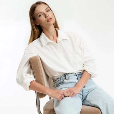 La Redoute Camisa amplia de algodón, Signature MARLENE. Talla 36. Color La Redoute Camisa amplia de algodón, Signature MARLENE. Talla 36. Color