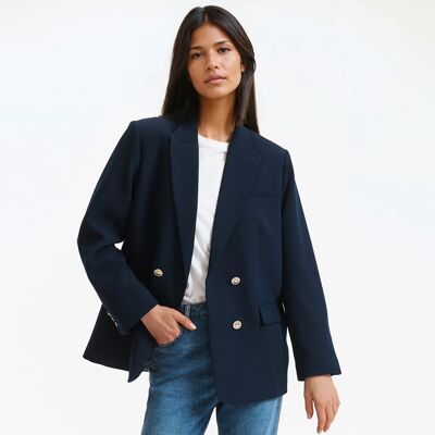 La Redoute Chaqueta americana larga cruzada y corte recto. Talla XXL. Color La Redoute Chaqueta americana larga cruzada y corte recto. Talla XXL. Color