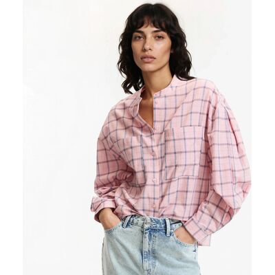 La Redoute Camisa de cuadros de manga larga y cuello redondo. Talla XXL. Color La Redoute Camisa de cuadros de manga larga y cuello redondo. Talla XXL. Color