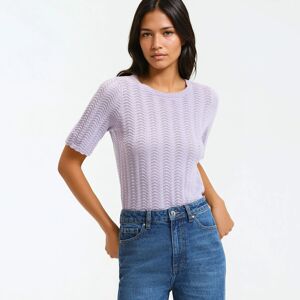 La Redoute Jersey de manga corta y cuello redondo de punto pointelle. Talla M. Color La Redoute Jersey de manga corta y cuello redondo de punto pointelle. Talla M. Color