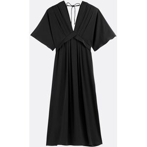 La Redoute Vestido largo evasé, escote en pico, mangas hasta el codo. Talla 36. Color La Redoute Vestido largo evasé, escote en pico, mangas hasta el codo. Talla 36. Color