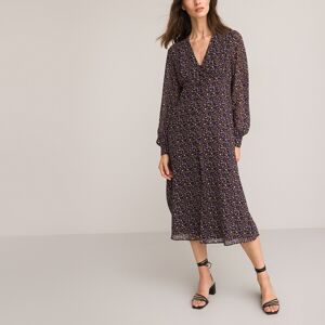 La Redoute Vestido cuello de pico, estampado floral, largo midi. Talla 34. Color La Redoute Vestido cuello de pico, estampado floral, largo midi. Talla 34. Color