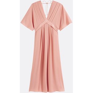 La Redoute Vestido largo evasé, escote en pico, mangas hasta el codo. Talla 36. Color La Redoute Vestido largo evasé, escote en pico, mangas hasta el codo. Talla 36. Color
