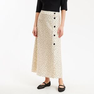 La Redoute Falda larga abotonada con estampado de lunares. Talla 38. Color La Redoute Falda larga abotonada con estampado de lunares. Talla 38. Color