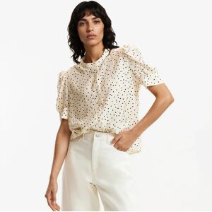 La Redoute Blusa de manga corta y cuello redondo con lunares. Talla XS. Color La Redoute Blusa de manga corta y cuello redondo con lunares. Talla XS. Color