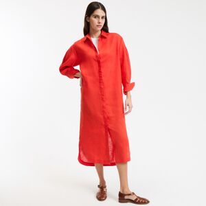 La Redoute Vestido camisero largo de lino, manga larga. Talla XXL. Color La Redoute Vestido camisero largo de lino, manga larga. Talla XXL. Color