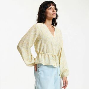 La Redoute Blusa con cuello de pico, manga larga y estampado de flores. Talla S. Color La Redoute Blusa con cuello de pico, manga larga y estampado de flores. Talla S. Color