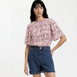 La Redoute Blusa de manga corta con estampados florales en la espalda y cierre de botones. Talla L. Color La Redoute Blusa de manga corta con estampados florales en la espalda y cierre de botones. Talla L. Color