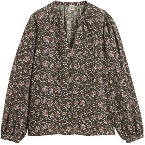 La Redoute Blusa con estampado floral y cuello de pico de manga larga. Talla 34. Color La Redoute Blusa con estampado floral y cuello de pico de manga larga. Talla 34. Color