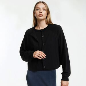 La Redoute Cárdigan de cuello redondo de punto fino, 100% lana. Talla L. Color La Redoute Cárdigan de cuello redondo de punto fino, 100% lana. Talla L. Color
