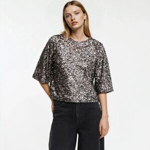 La Redoute Top de lentejuelas, manga corta. Talla L. Color La Redoute Top de lentejuelas, manga corta. Talla L. Color