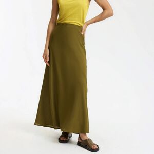 La Redoute Falda larga evasé de viscosa y lino. Talla 42. Color La Redoute Falda larga evasé de viscosa y lino. Talla 42. Color