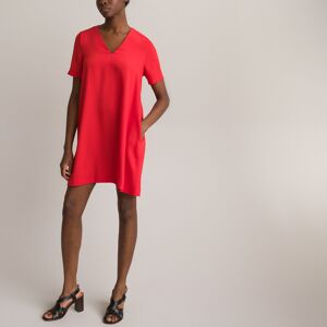 La Redoute Vestido corto, cuello de pico, manga corta. Talla 36. Color La Redoute Vestido corto, cuello de pico, manga corta. Talla 36. Color
