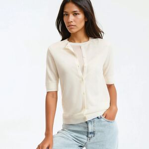 La Redoute Cárdigan corto de punto fino con cuello redondo y cierre de botones. Talla S. Color La Redoute Cárdigan corto de punto fino con cuello redondo y cierre de botones. Talla S. Color
