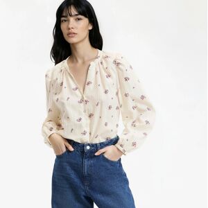 La Redoute Blusa con cuello de pico, manga larga y estampado de flores. Talla L. Color La Redoute Blusa con cuello de pico, manga larga y estampado de flores. Talla L. Color
