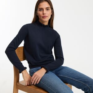 La Redoute Jersey de cuello alto con volante, manga larga, de algodón. Talla L. Color La Redoute Jersey de cuello alto con volante, manga larga, de algodón. Talla L. Color