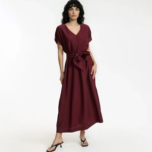 La Redoute Vestido largo de manga corta con cinturón y escote en pico. Talla S. Color La Redoute Vestido largo de manga corta con cinturón y escote en pico. Talla S. Color