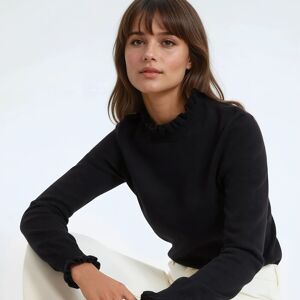 La Redoute Jersey de cuello alto con volante, manga larga, de algodón. Talla L. Color La Redoute Jersey de cuello alto con volante, manga larga, de algodón. Talla L. Color