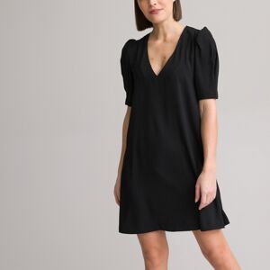 La Redoute Vestido corto, cuello de pico, manga corta. Talla 36. Color La Redoute Vestido corto, cuello de pico, manga corta. Talla 36. Color
